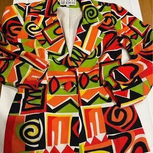 Women's Multicolor Geometric Blazer